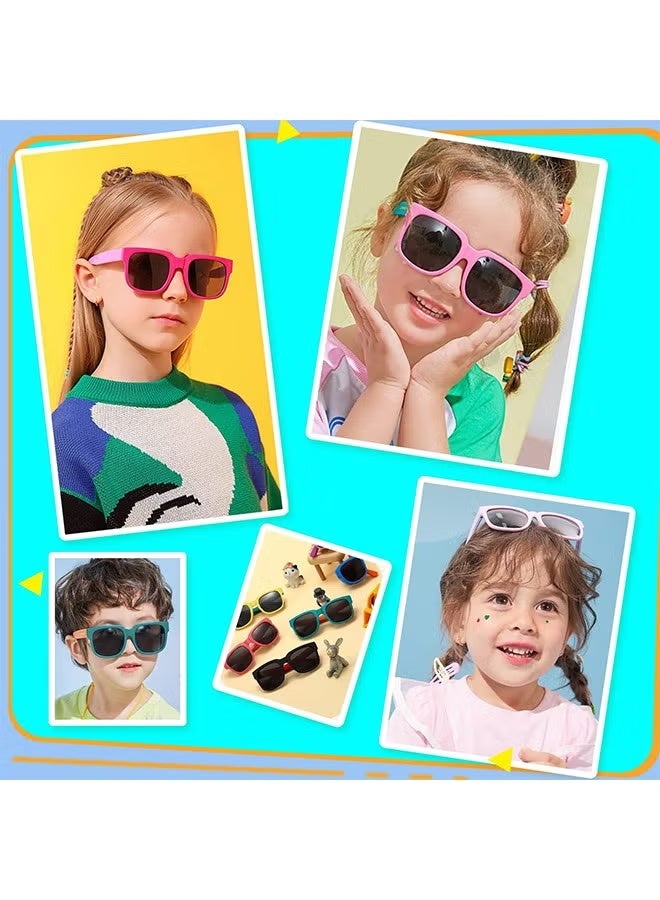 Kids Polarized Sunglasses, 4 Pack Foldable Toddler Sunglasses, Ages -12, Cute Party Favors for Kids Boys Girls of 3-10 Years Old Birthday Party Beach Pool Supplies - Image 4